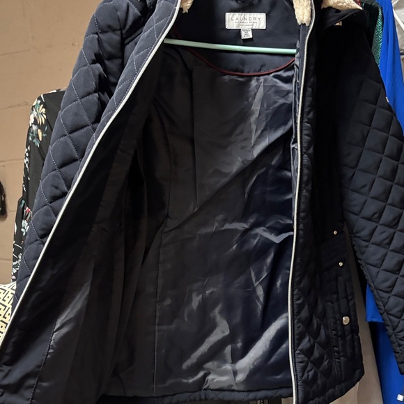 Laundry By Shelli Segal Navy Quilted Jacket - Picture 2 of 7